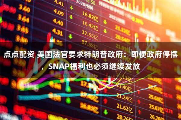 点点配资 美国法官要求特朗普政府：即便政府停摆，SNAP福利也必须继续发放